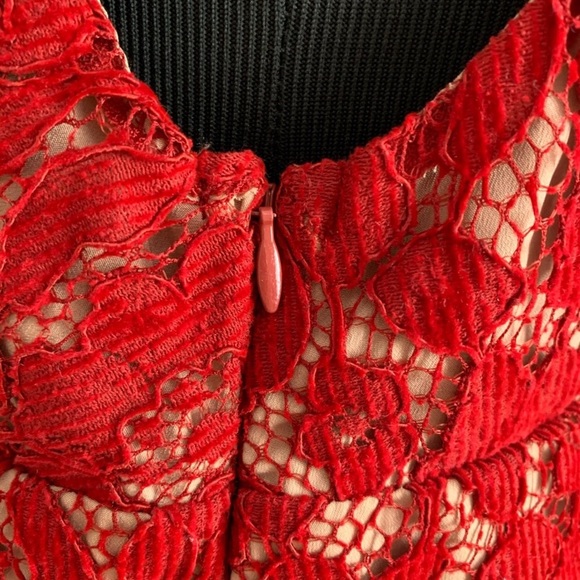 NWT, Red Dress Laced Free People deep Vneck mini - Picture 9 of 12